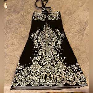 Black and white print dress cover up